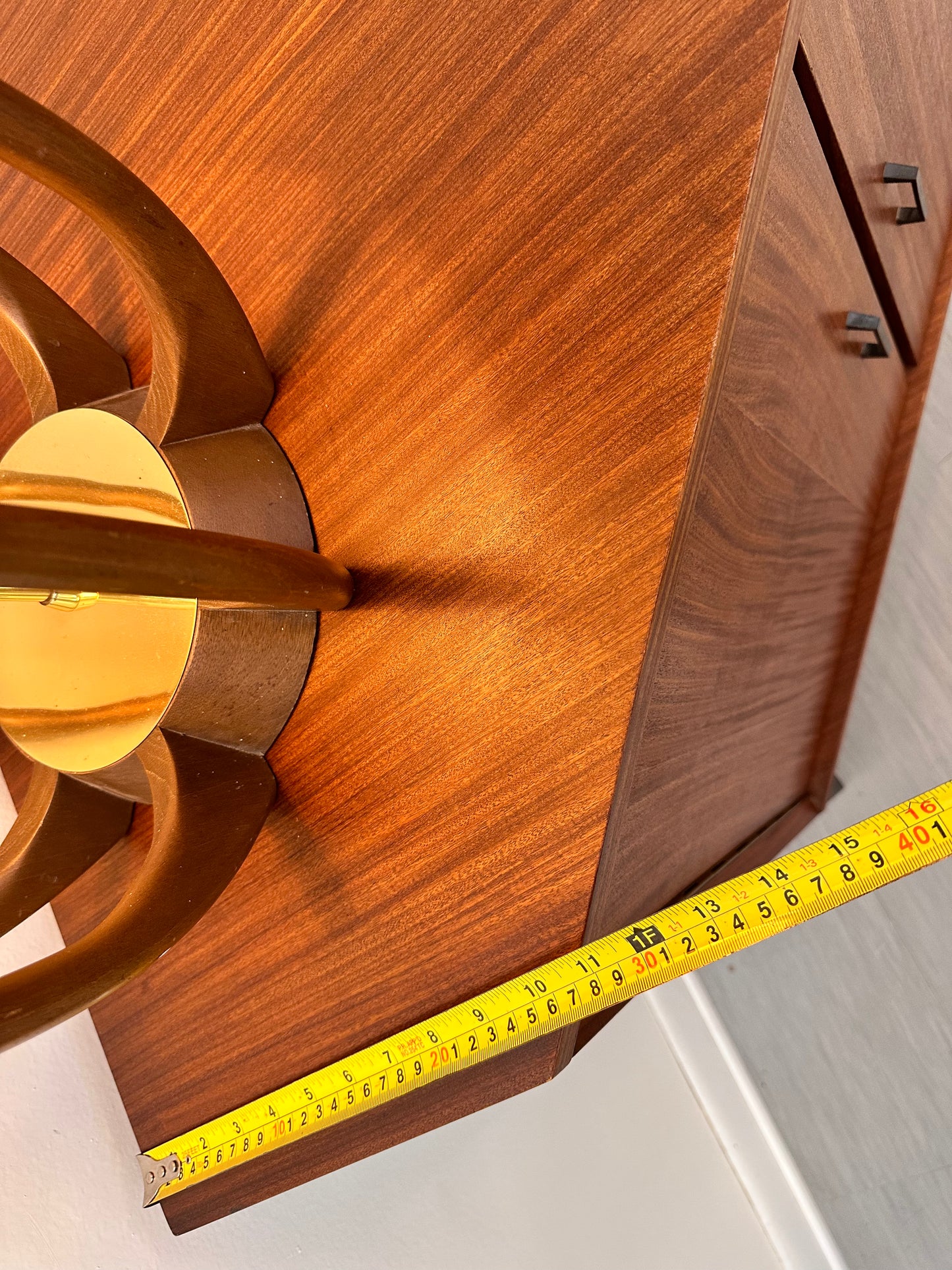 MCM AFROMOSIA CORNER RECORD CABINET/TV STAND