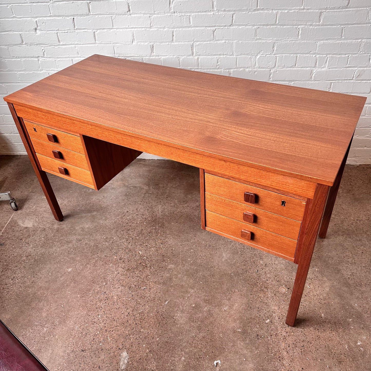 RESTORED DOMINO MOBLER TEAK WRITING DESK