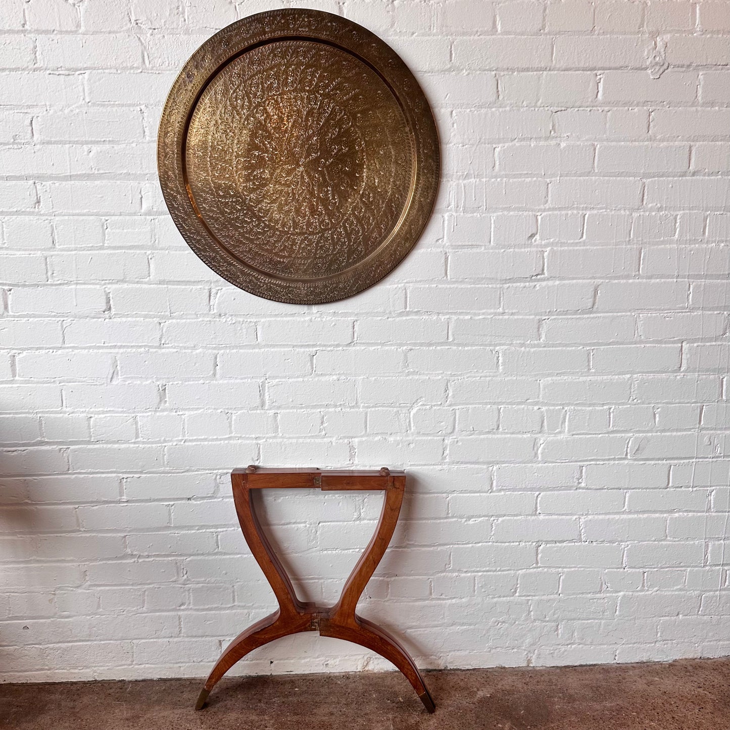 MOROCCAN BRASS TRAY SIDE TABLE