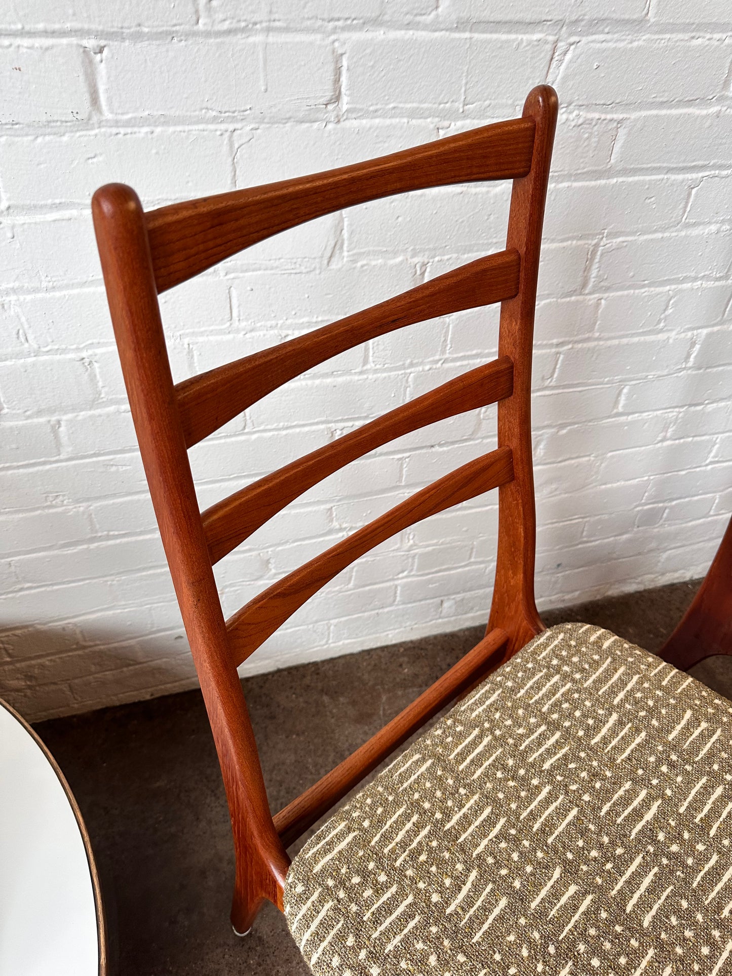 DANISH TEAK LADDER BACK CHAIRS BY BOLTINGE STOLEFABRIK