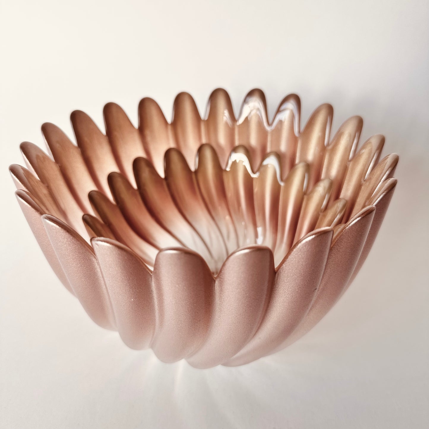 MIKASA SOLARIS ART DECO GLASS PETAL BOWLS - PAIR