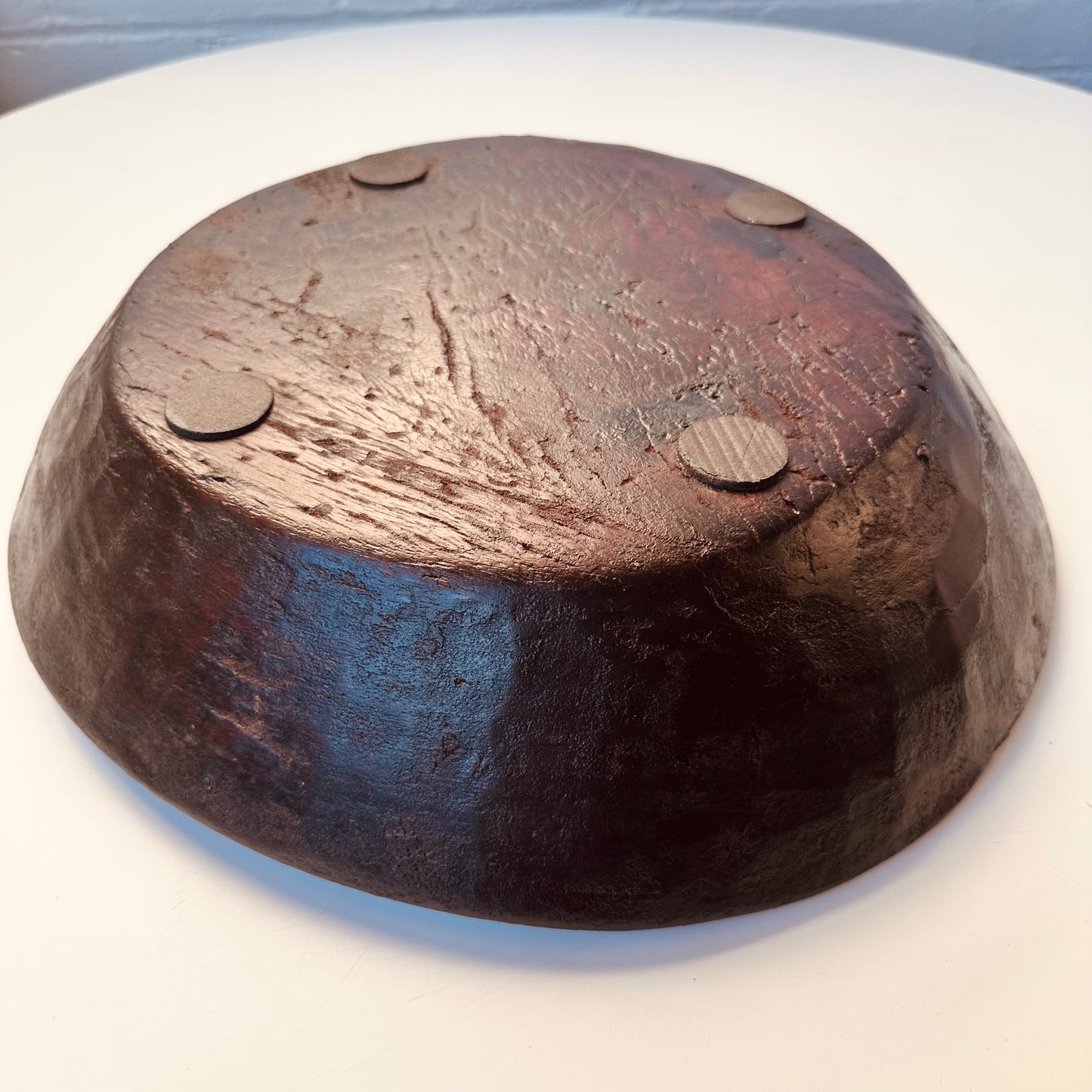 HAND CARVED PRIMITIVE KNOTTED WOOD BOWL