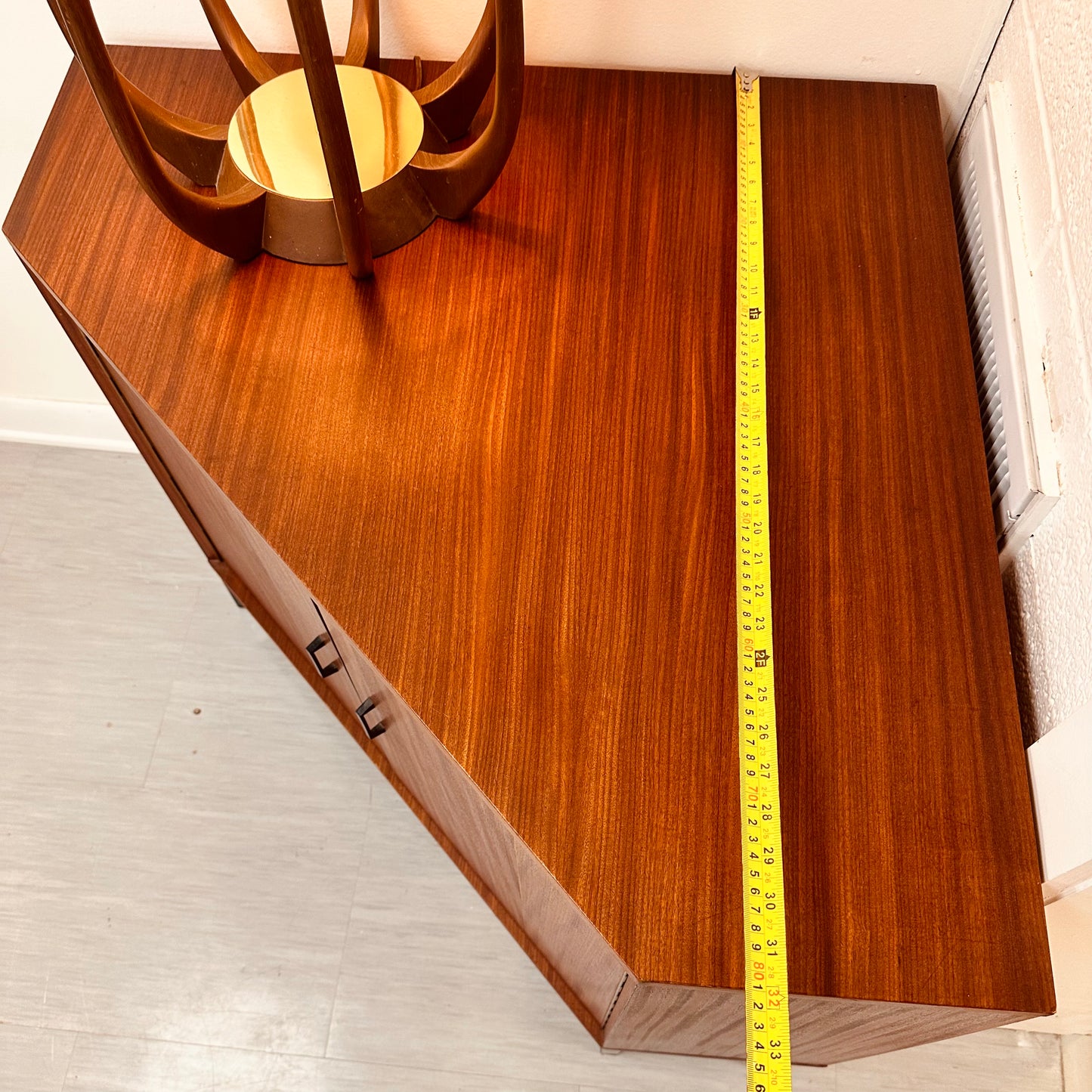 MCM AFROMOSIA CORNER RECORD CABINET/TV STAND