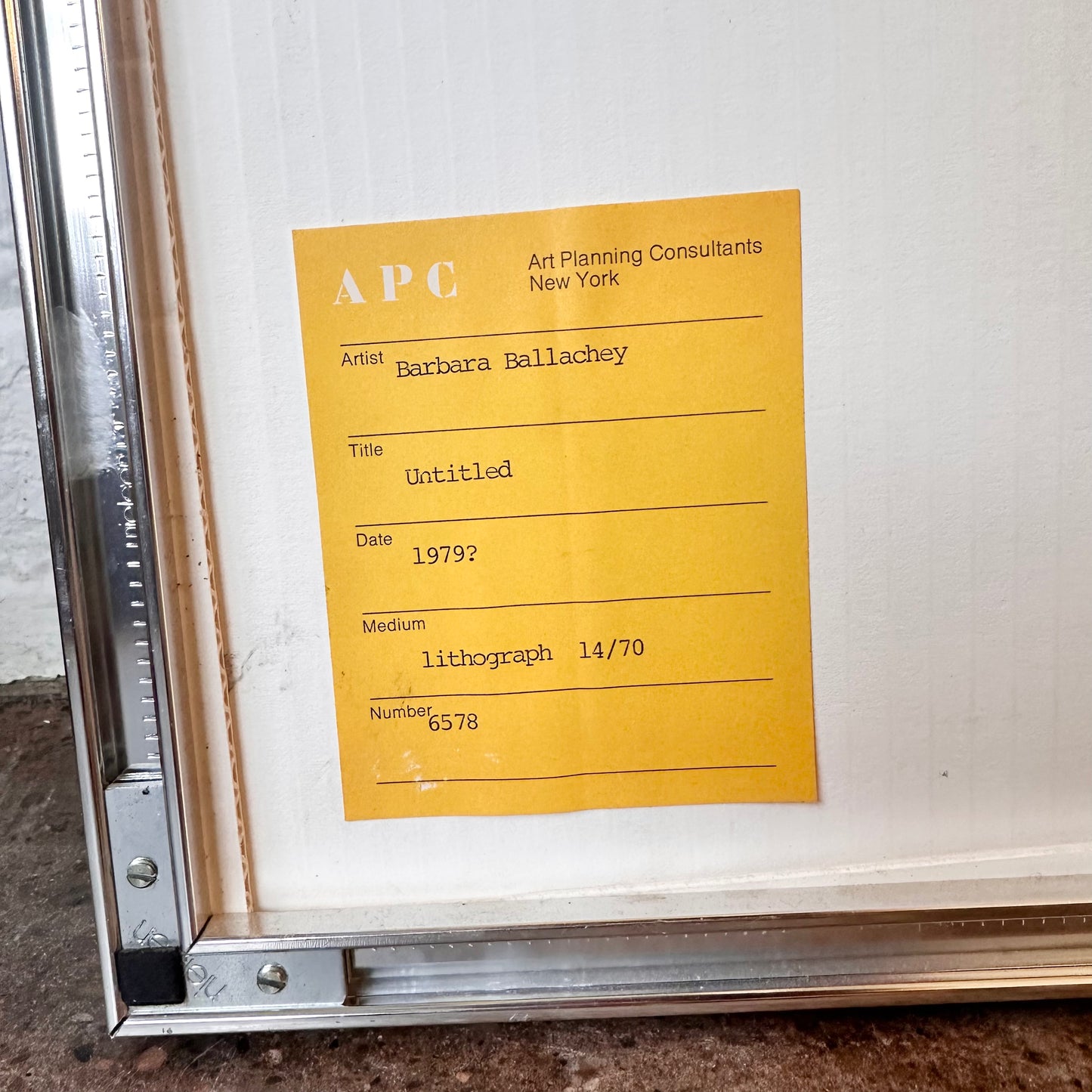 NUMBERED LITHOGRAPH BY BARBARA BALLACHEY, FRAMED