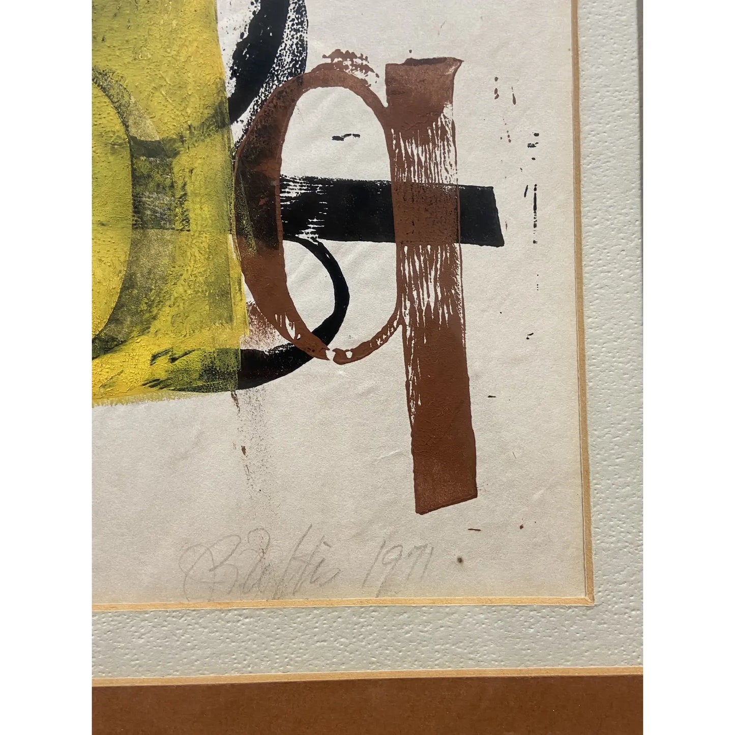 FRAMED SIGNED ABSTRACT TYPOGRAPHY SCREEN PRINT