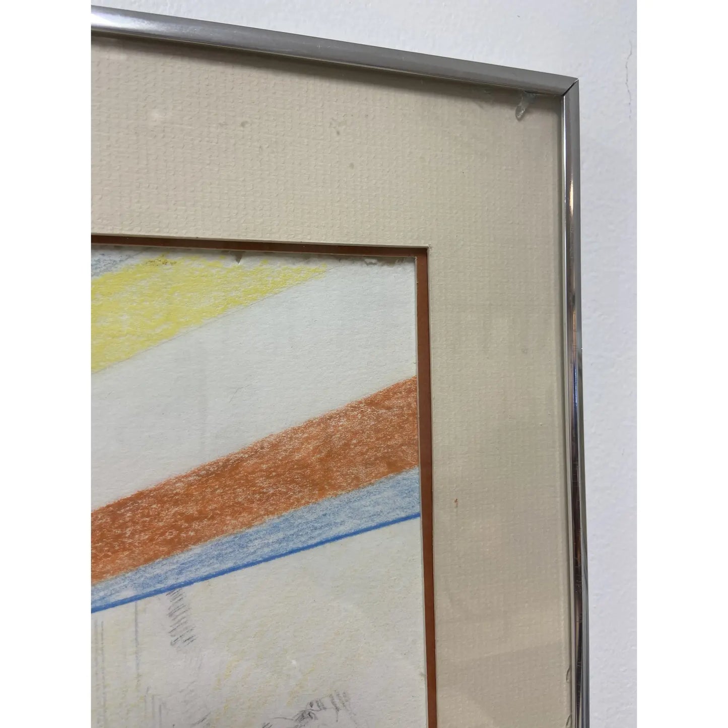 1980S FIGURATIVE MALE IN INTERIOR COLOR PENCIL SKETCH BY PAUL RYBARCZYK, FRAMED