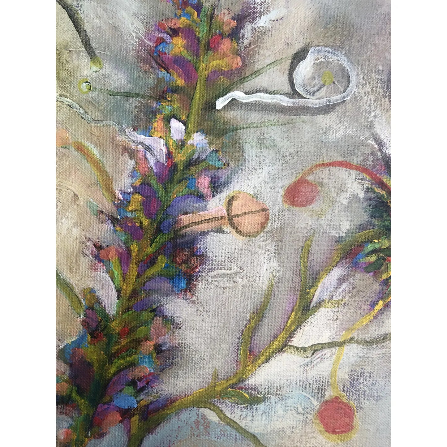 PETER DYETT ABSTRACT "PHALLIC GARDEN" PAINTING, 1990S