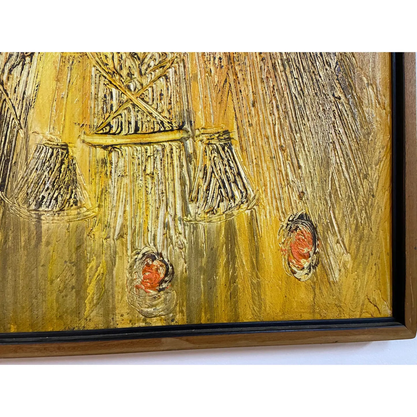 VAN HOOPLE ABSTRACT IMPASTO OIL PAINTING FRAMED