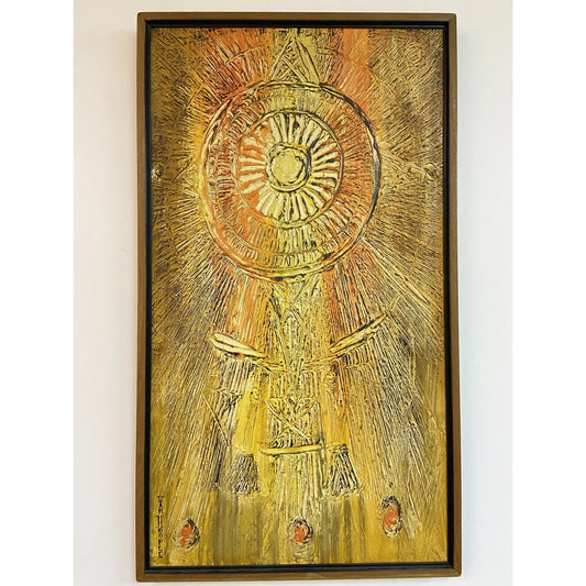 VAN HOOPLE ABSTRACT IMPASTO OIL PAINTING FRAMED
