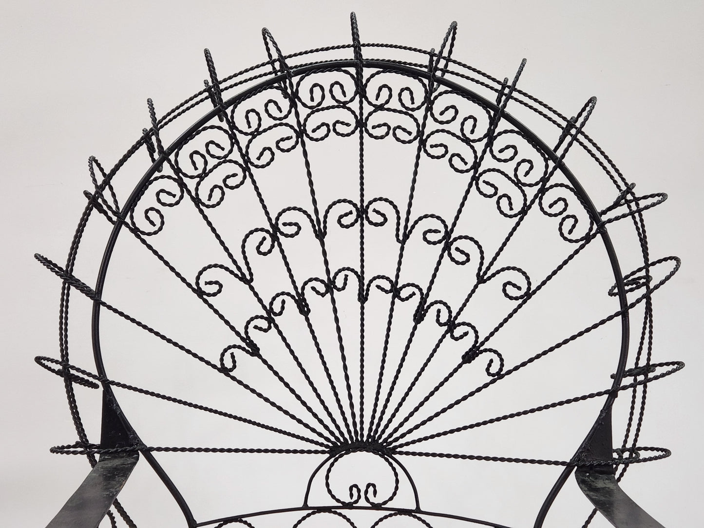 JOHN SALTERINI IRON PEACOCK ROCKING CHAIR