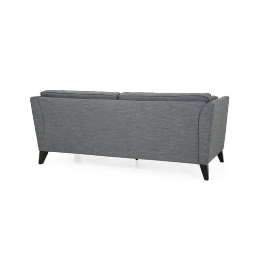 CONTEMPORARY CHARCOAL FABRIC SOFA WITH FLARED ARMS