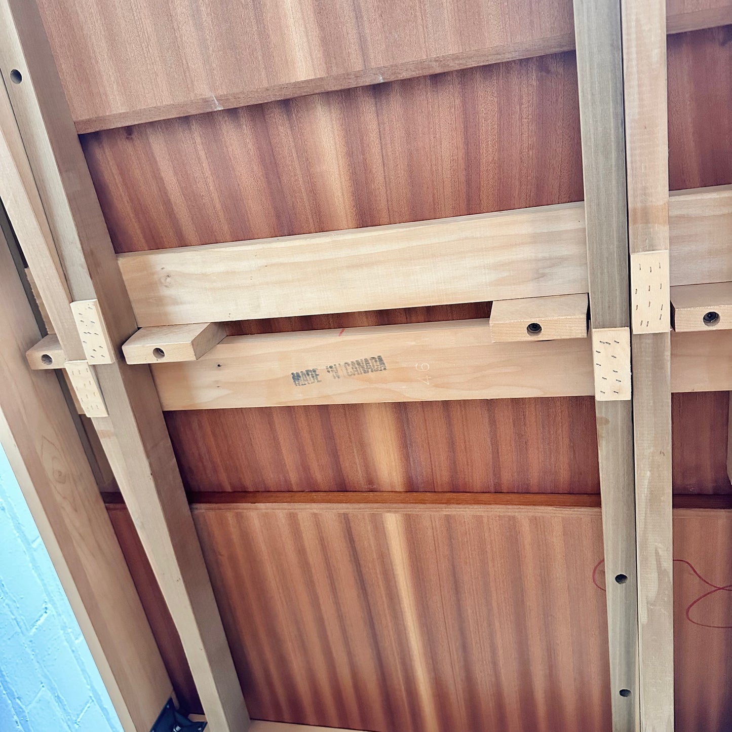 RESTORED BOAT-SHAPE TEAK DINING TABLE WITH EXTENSIONS