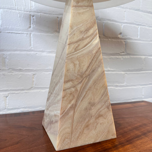 MODERNIST STONE LAMPS WITH FROSTED SHADES - PAIR