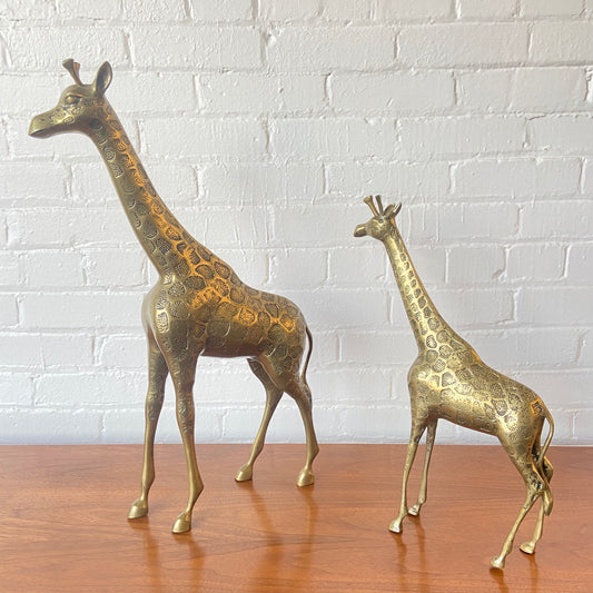 MCM BRASS GIRAFFE DECOR - PAIR