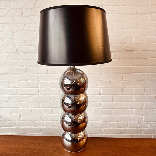 MCM BLACK SHADE CHROME BALL LAMP