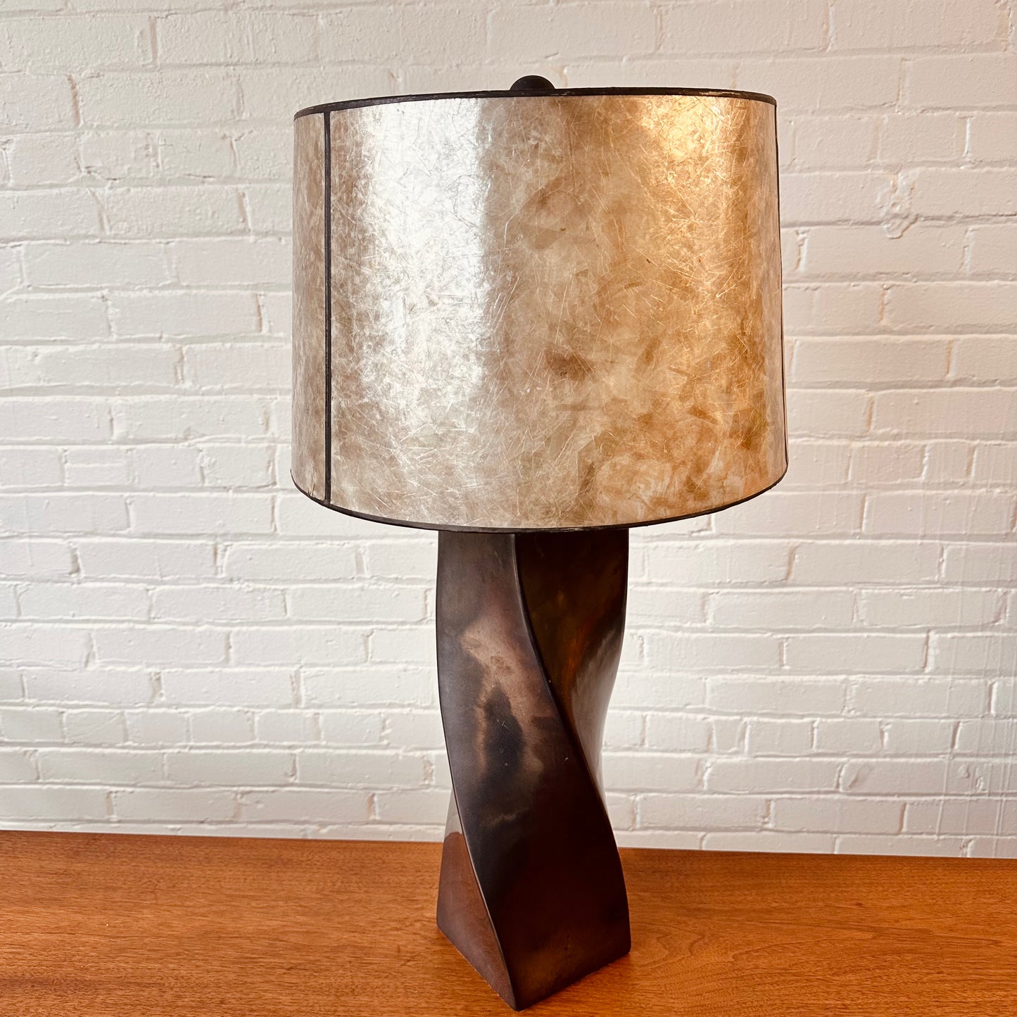 MICA BLACK TWIST TABLE LAMP WITH TRANSLUCENT SHADE
