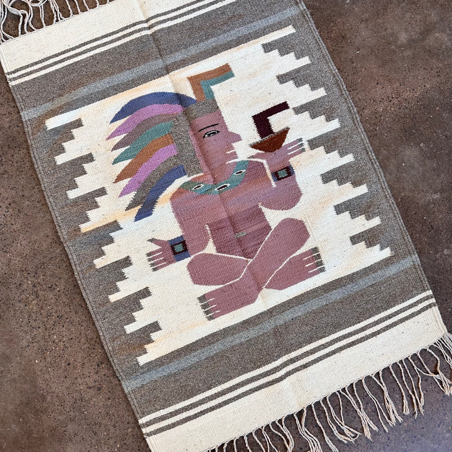 ZAPOTEC HANDWOVEN WOOL MEXICAN TAPESTRY