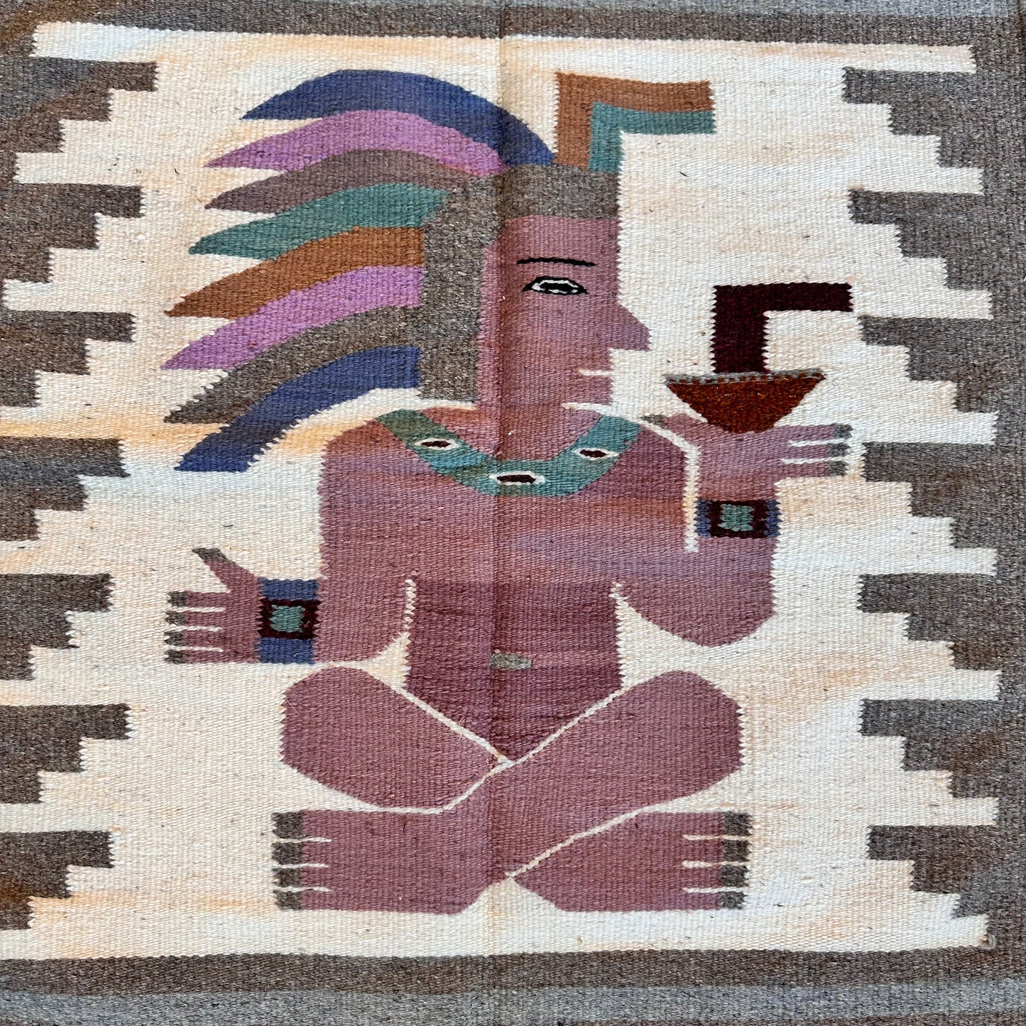 ZAPOTEC HANDWOVEN WOOL MEXICAN TAPESTRY