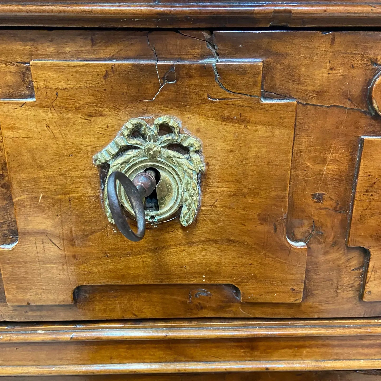1780 FRENCH CHERRY WOOD COMMODE SAUTEUSE WITH LOCK