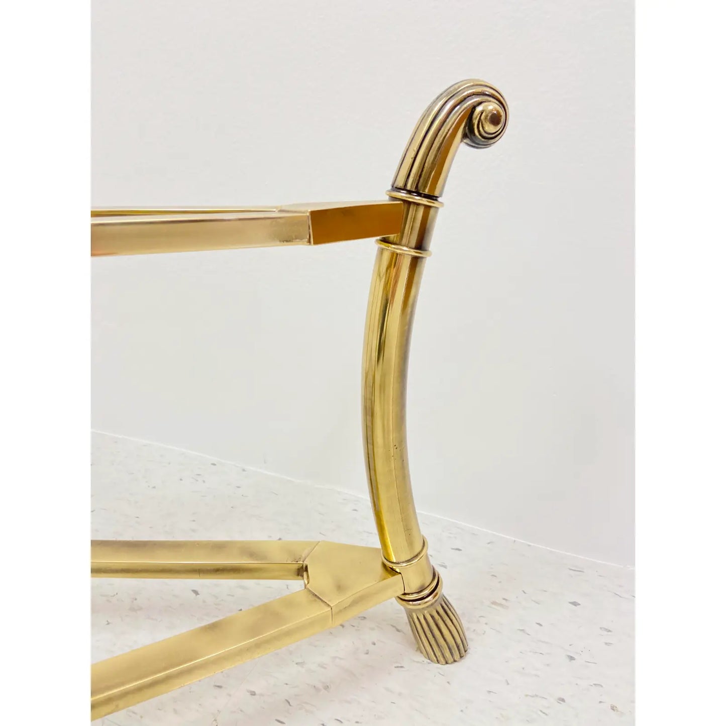 SOLID BRASS COFFEE TABLE BASE IN ART DECO STYLE