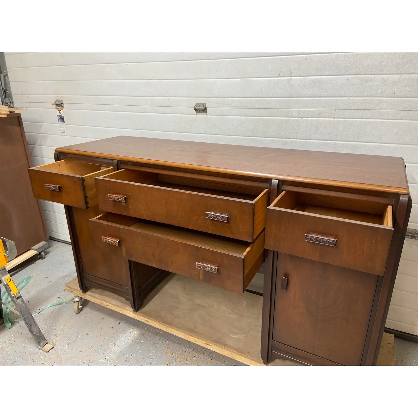 ART DECO RESTORED WALNUT BUFFET SERVER