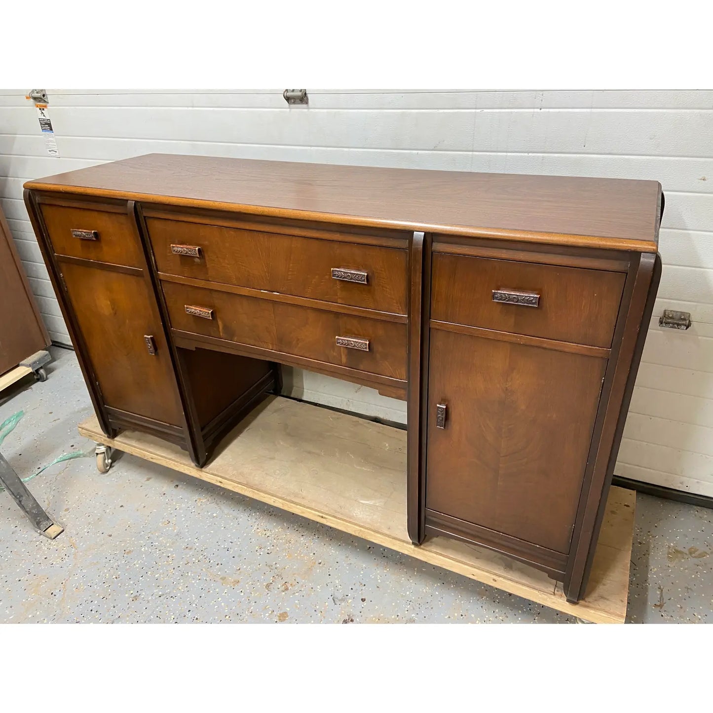 ART DECO RESTORED WALNUT BUFFET SERVER