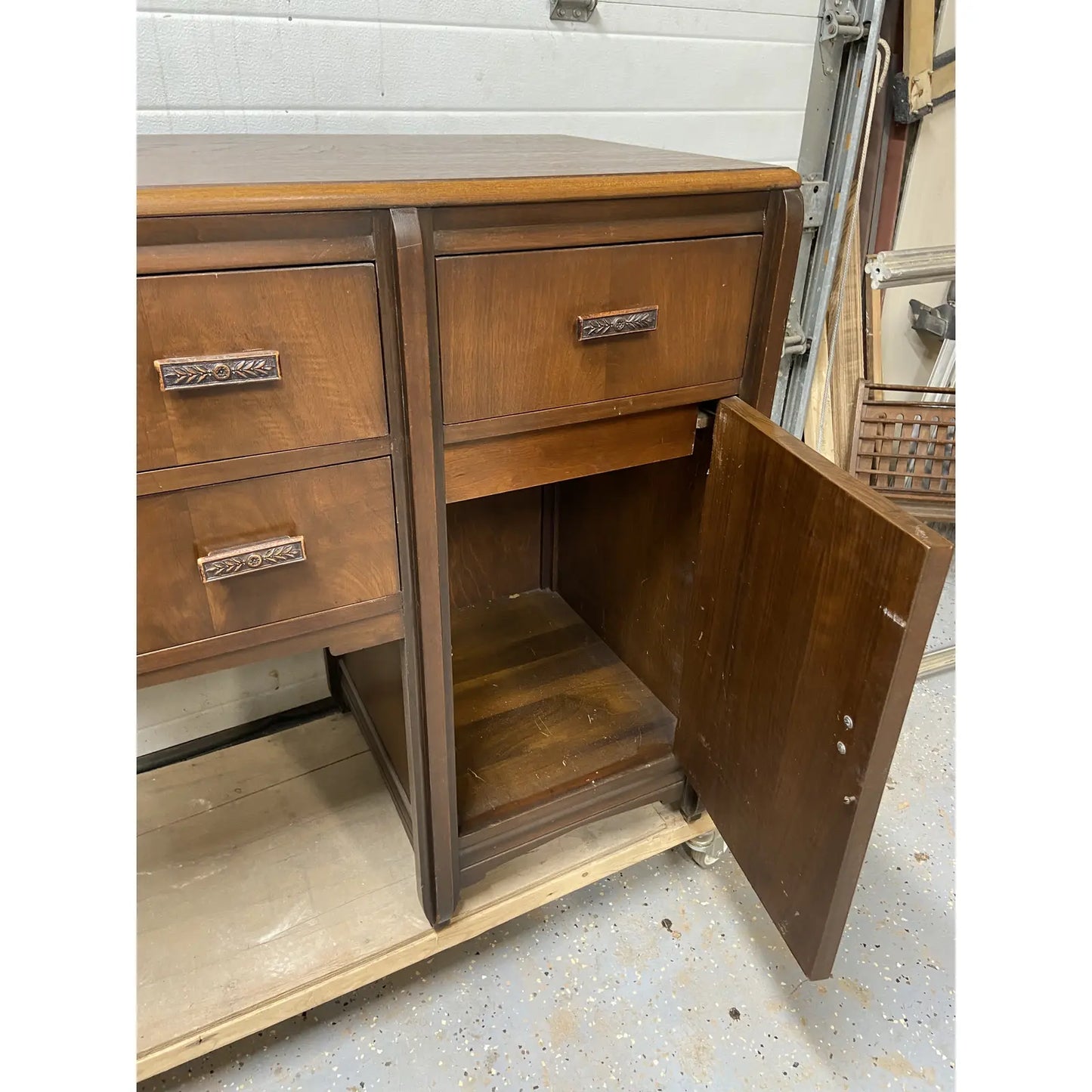 ART DECO RESTORED WALNUT BUFFET SERVER
