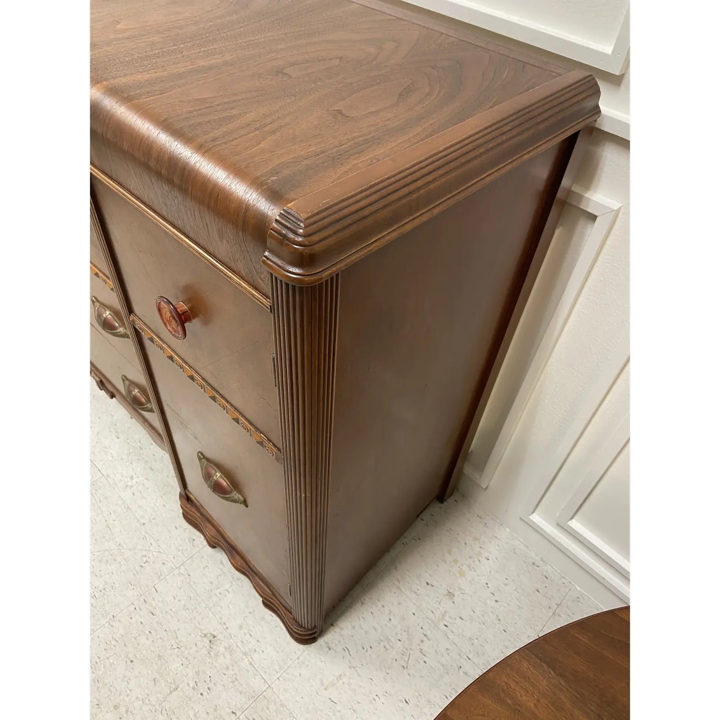 RESTORED ART DECO WATERFALL SIDEBOARD