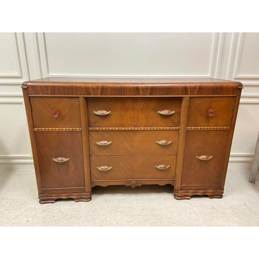 RESTORED ART DECO WATERFALL SIDEBOARD
