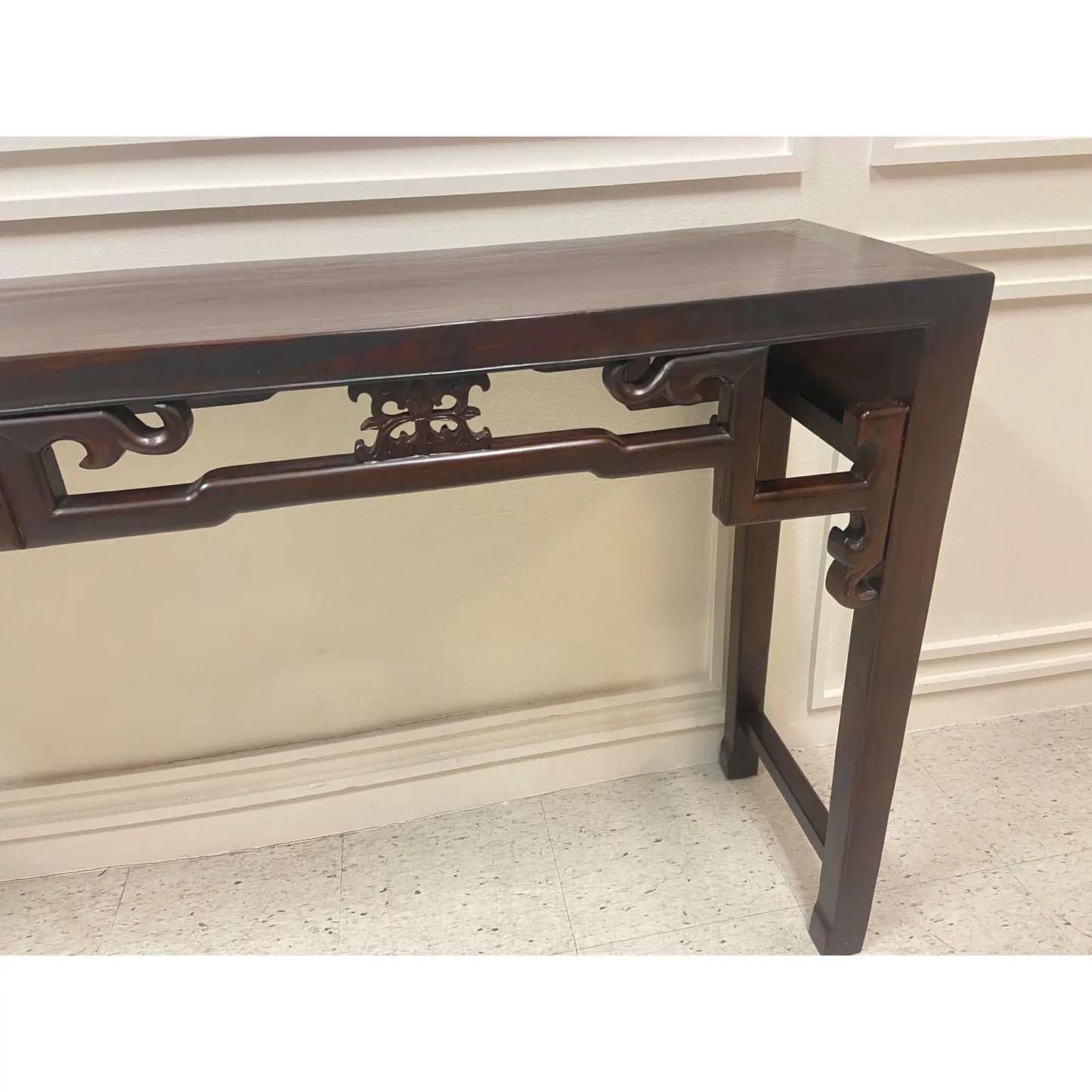 VINTAGE CHINOSERIE CARVED CONSOLE/SOFA TABLE