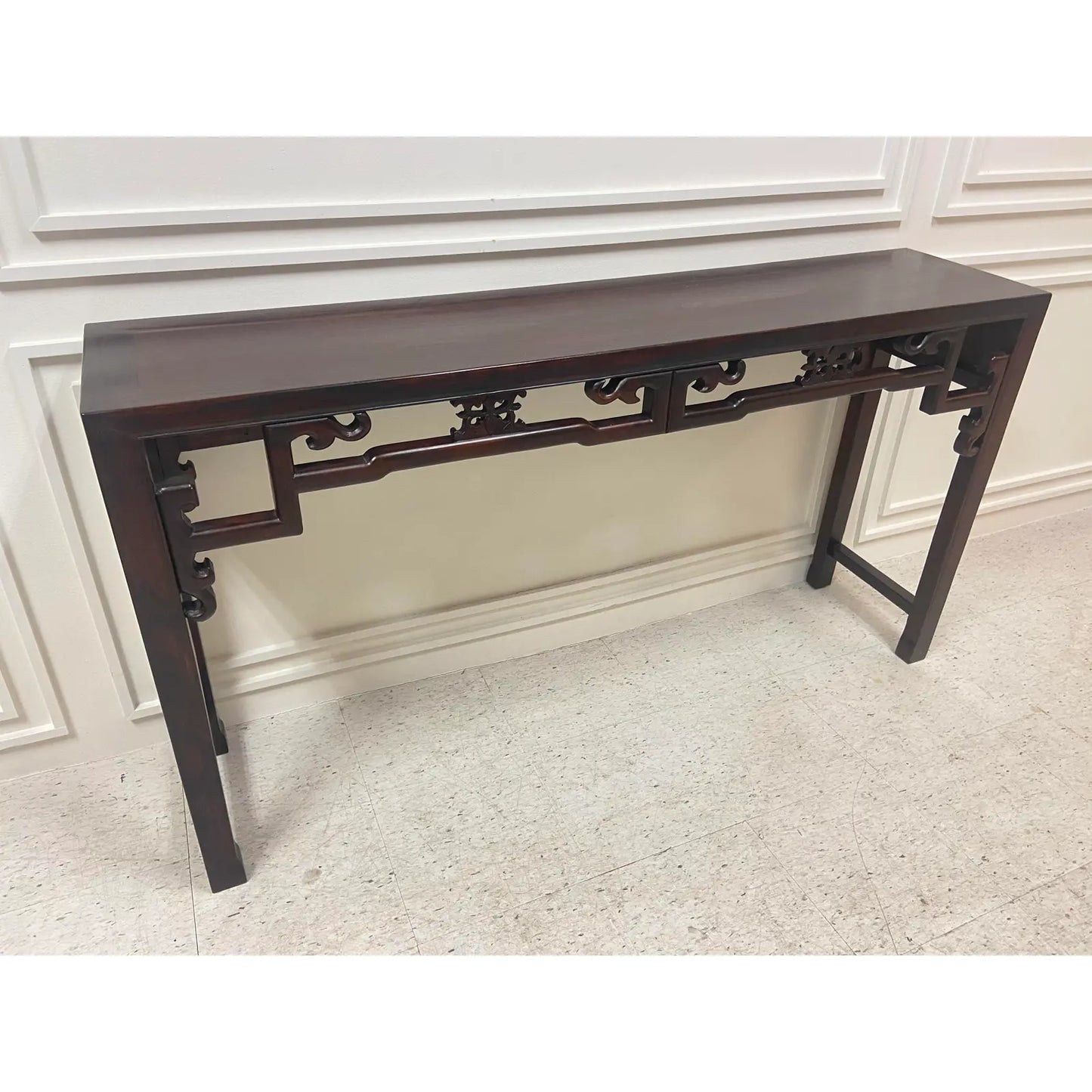 VINTAGE CHINOSERIE CARVED CONSOLE/SOFA TABLE