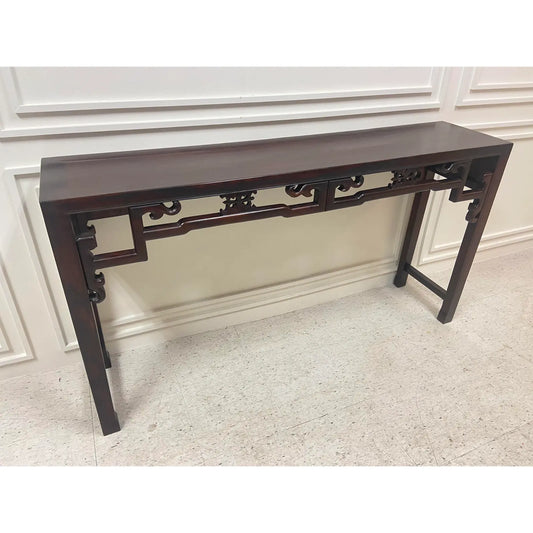 VINTAGE CHINOSERIE CARVED CONSOLE/SOFA TABLE
