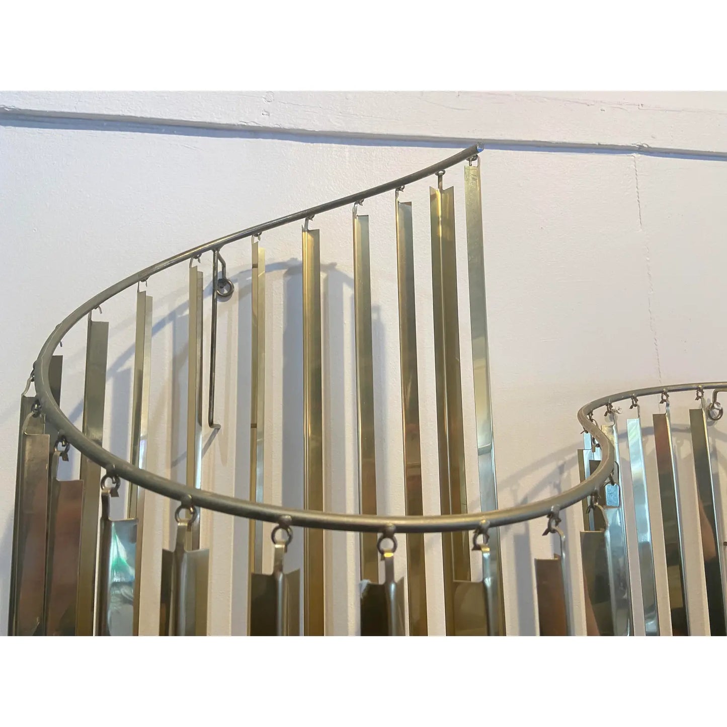 CURTIS JERE GOLDEN WAVE WALL SCULPTURE, 1980S