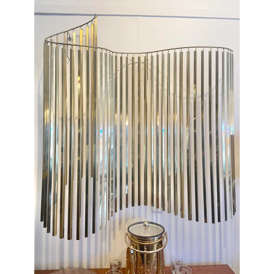 CURTIS JERE GOLDEN WAVE WALL SCULPTURE, 1980S