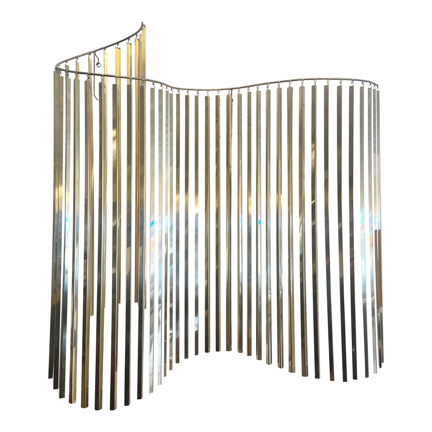 CURTIS JERE GOLDEN WAVE WALL SCULPTURE, 1980S