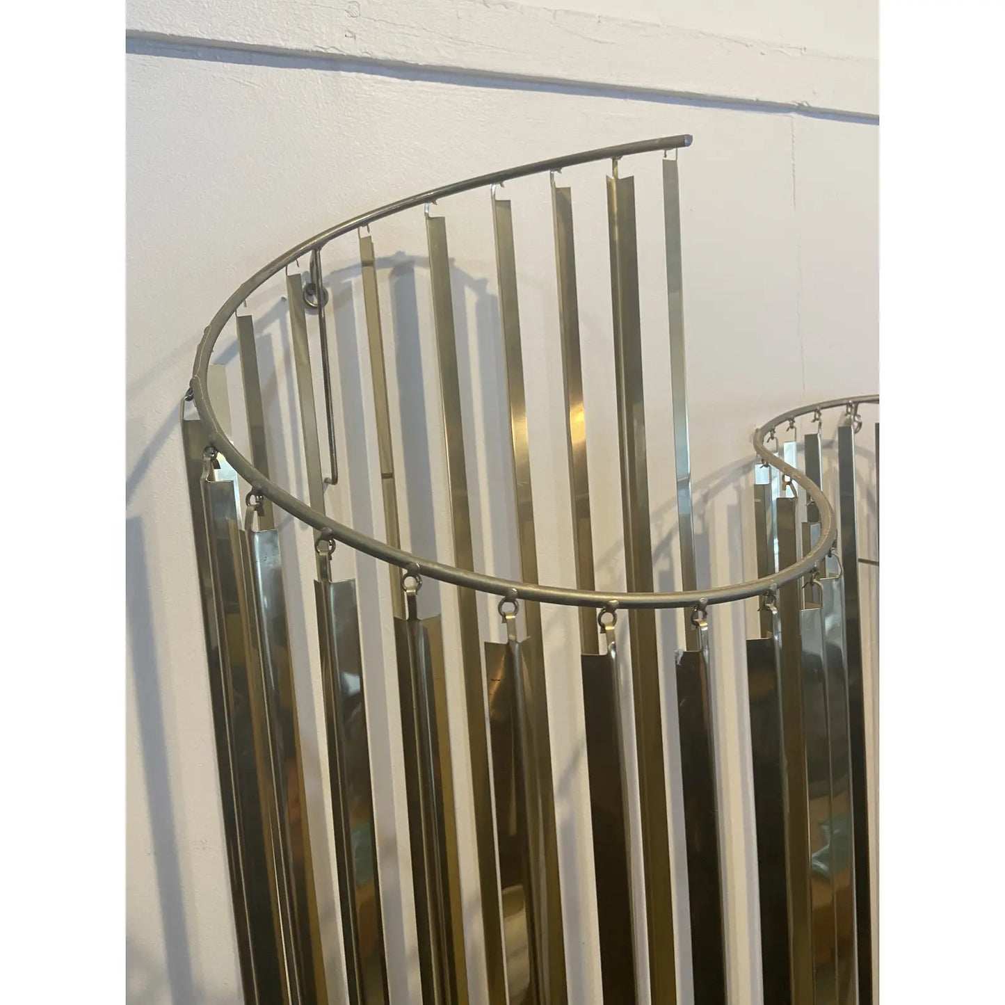 CURTIS JERE GOLDEN WAVE WALL SCULPTURE, 1980S
