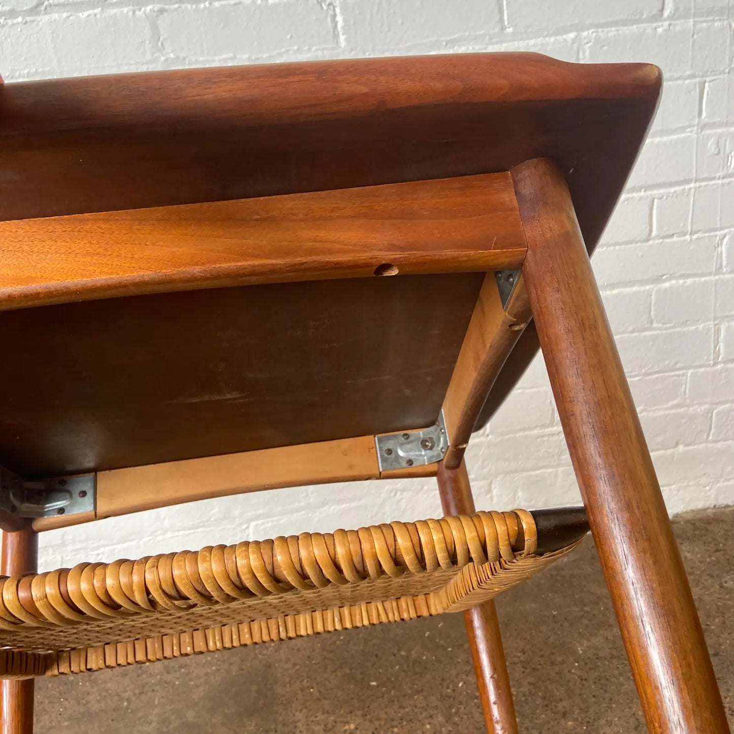RESTORED POUL JENSEN TEAK TWO-TIER SIDE TABLE
