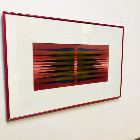 1970S OP ART PRINT BY DORDEVIC MIODRAG ON ACRYLIC PAPER