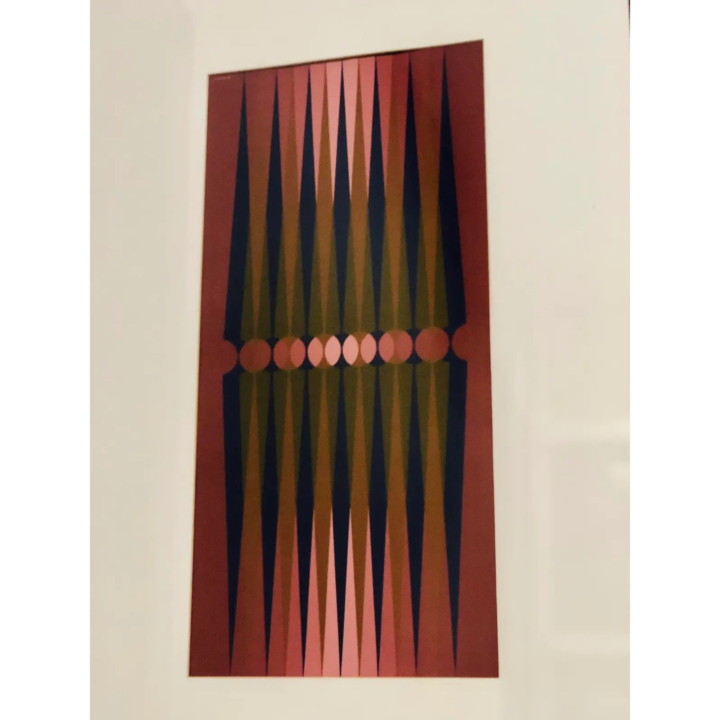 1970S OP ART PRINT BY DORDEVIC MIODRAG ON ACRYLIC PAPER