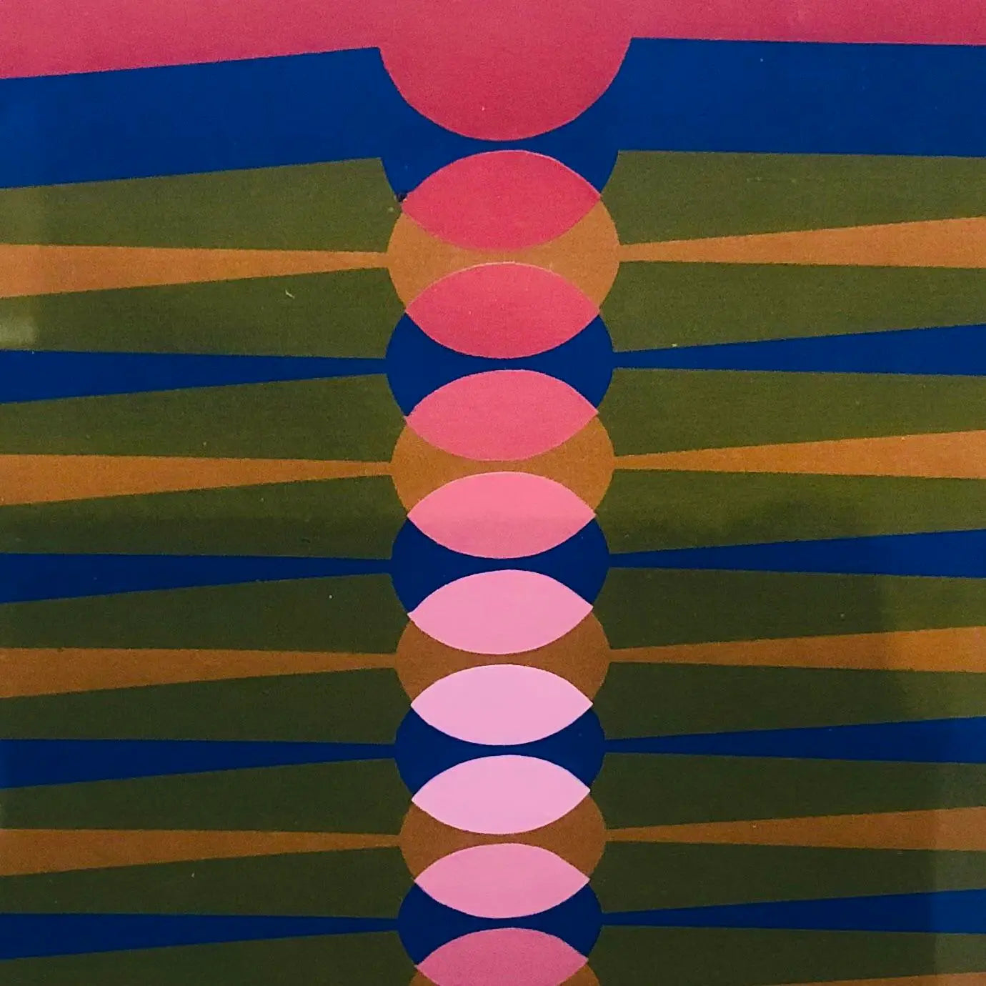 1970S OP ART PRINT BY DORDEVIC MIODRAG ON ACRYLIC PAPER