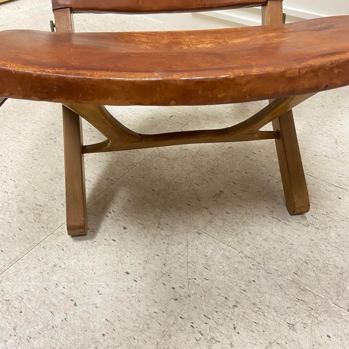 ECUADORIAN VINTAGE ANGEL PAZMINO LEATHER ARM CHAIR