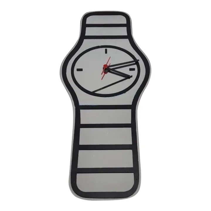 GRAPHIC WRISTWATCH DESIGN WALL MIRROR CLOCK