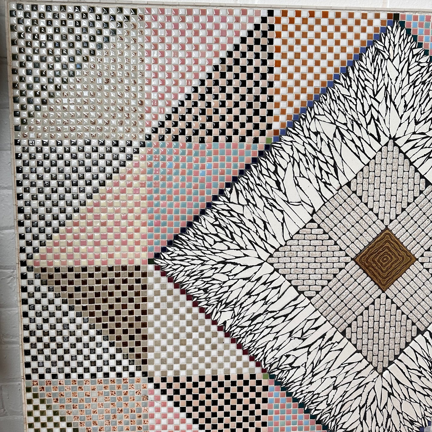 HANDCRAFTED GEOMETRIC MOSAIC TILED ART PANEL