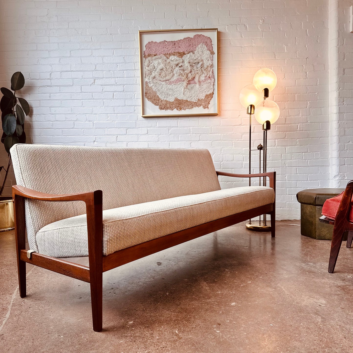NEW RESTORED NORWEGIAN MODERN WALNUT SOFA