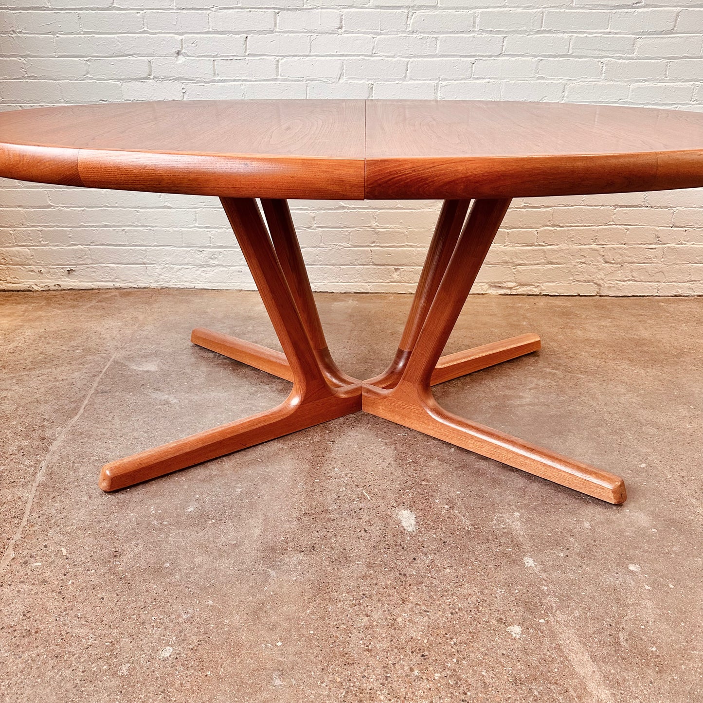 RESTORED OVAL DANISH MODERN DINING TABLE