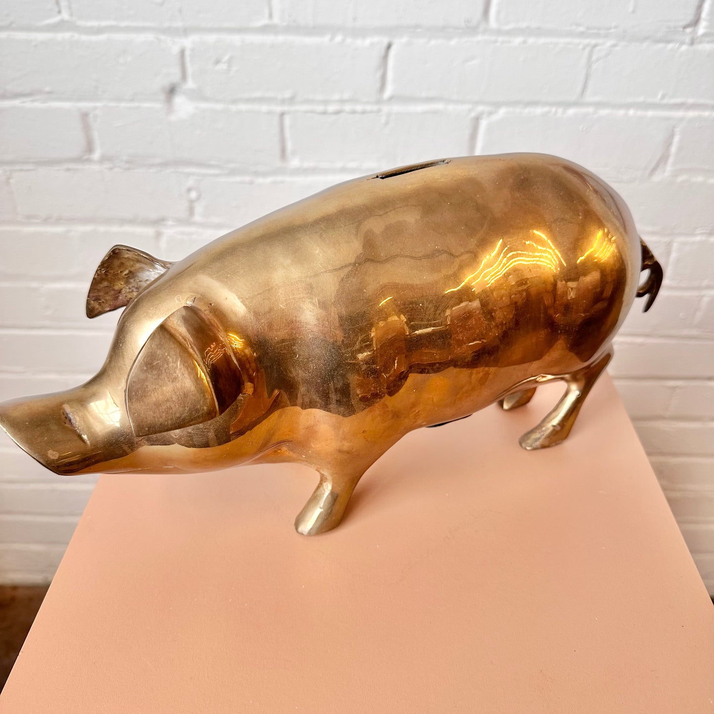 VINTAGE BRASS PIGGY BANK