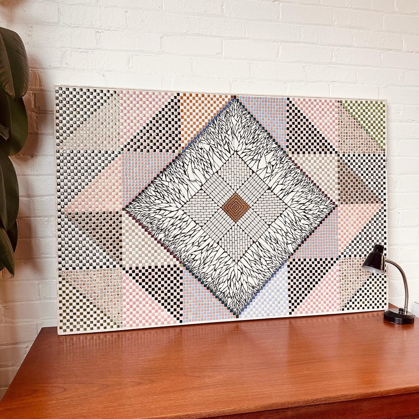 HANDCRAFTED GEOMETRIC MOSAIC TILED ART PANEL