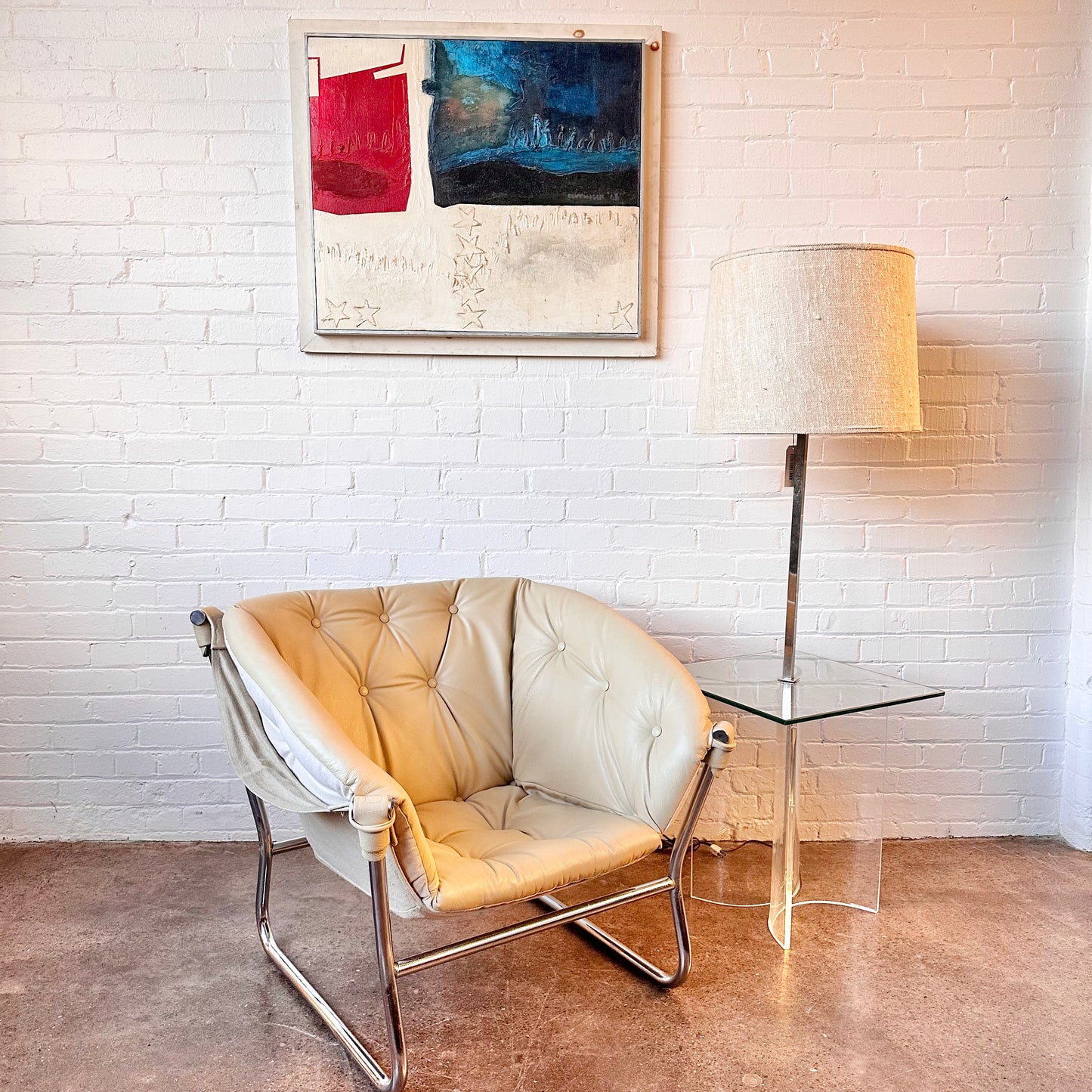 TREGA CHROME & LEATHER SLING CHAIR BY TORMOD ALNAES
