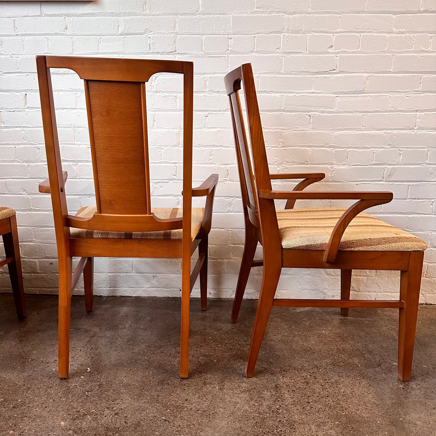 SET OF 6 MCM CANED WALNUT DINING CHAIRS