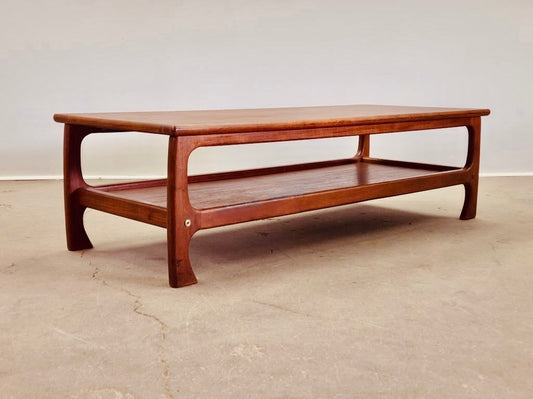 SCANDINAVIAN LARGE TEAK TWO-TIER COFFEE TABLE